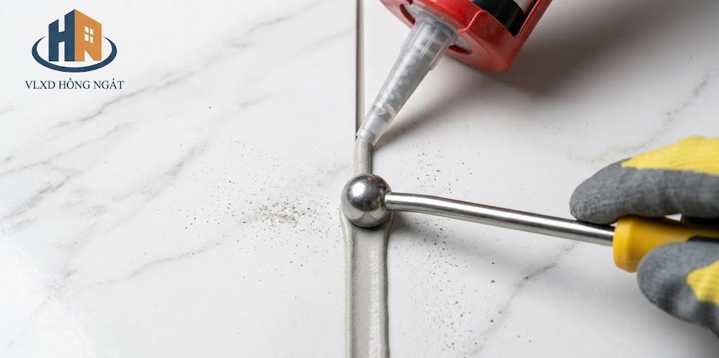 keo chà ron epoxy cần giuộc - thi công