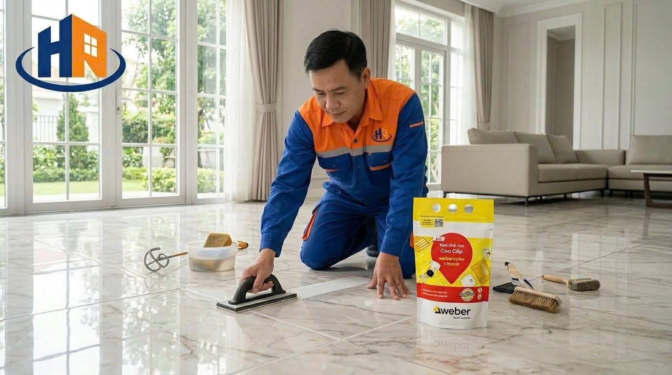 định mức keo chà ron weber - thi công