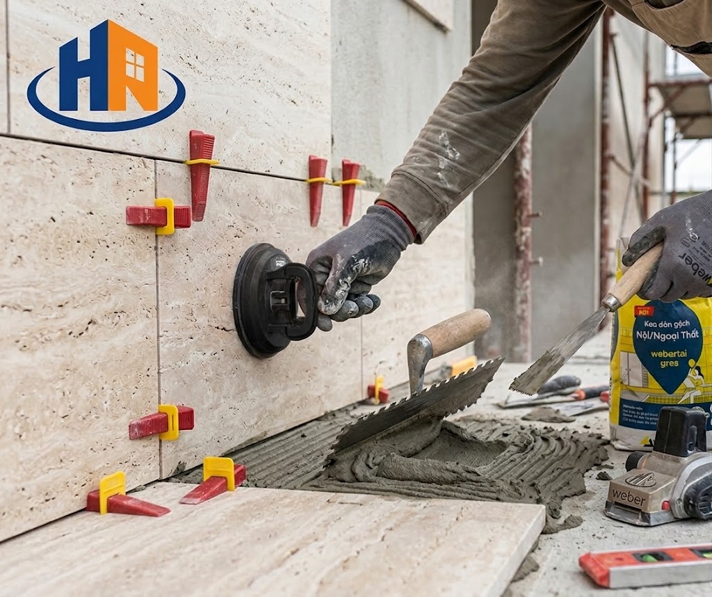 định mức keo dán gạch ốp tường - thi công ốp tường