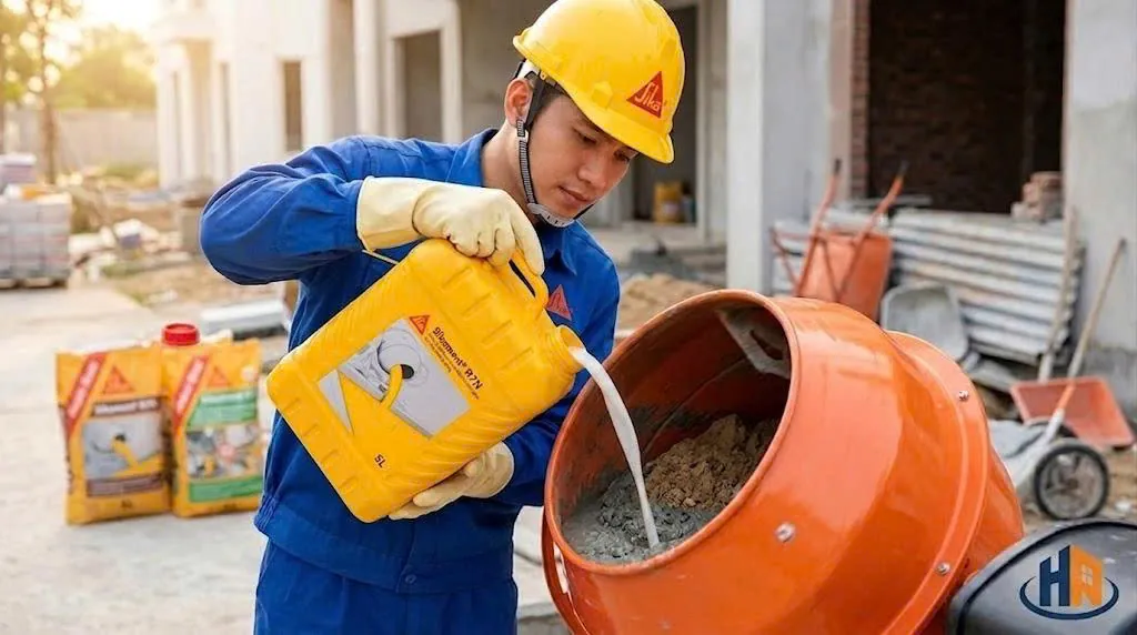 Trộn SikaMent RN7 Với Bê Tông