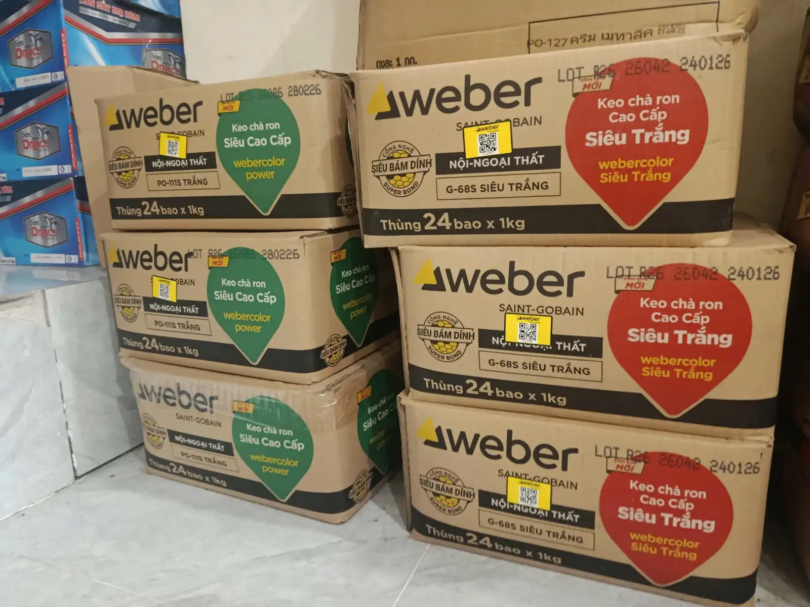 các dòng bột chà ron weber đại lý