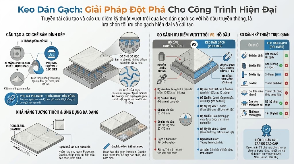 Cách Chọn Keo Dán Gạch Ốp Tường - ưu điểm