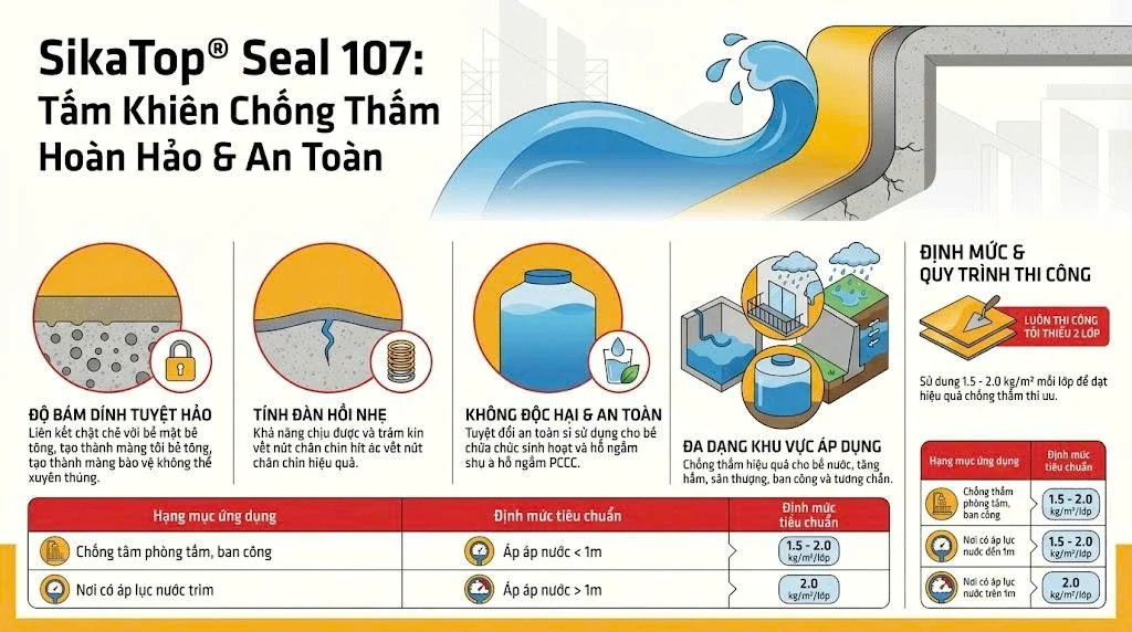 báo giá sikatop seal 107 - ưu điểm