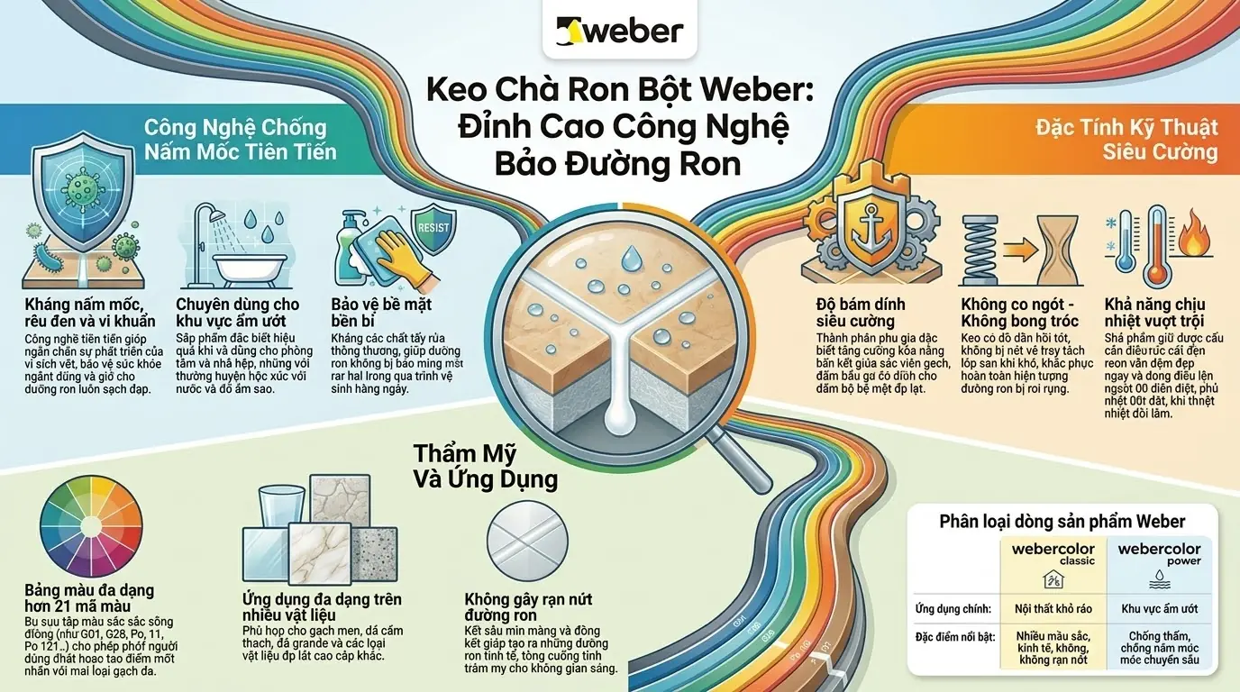 báo giá keo chà ron bột weber - ưu điểm