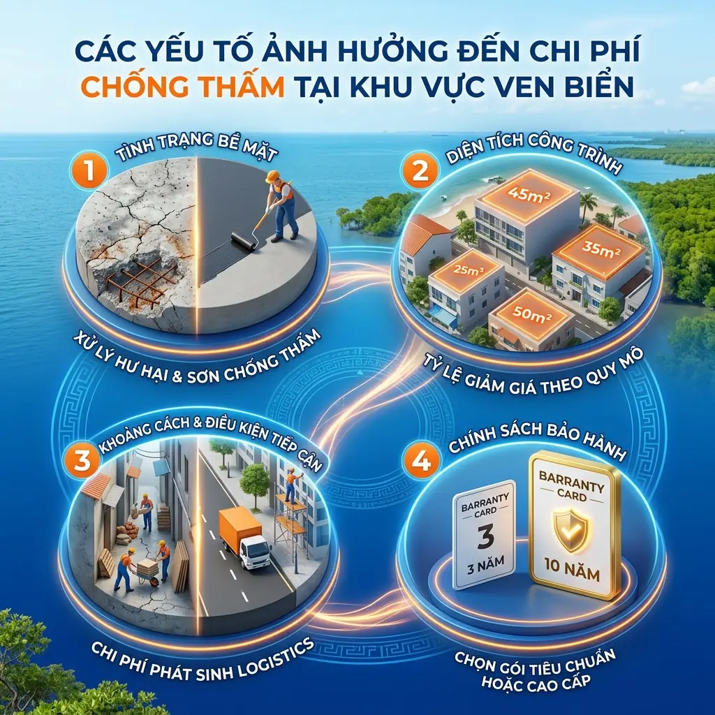 bảng giá vật liệu chống thấm - các yếu tố ảnh hưởng