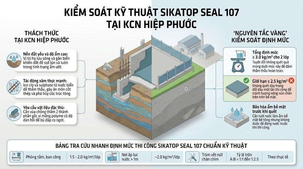 định mức sikatop seal 107 - đặc thù